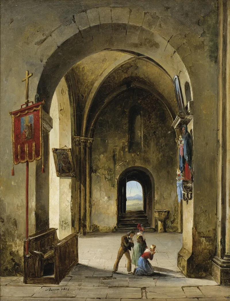 Priere Dans Leglise Wall Art by Charles-Caïus Renoux - High-Resolution Digital Print