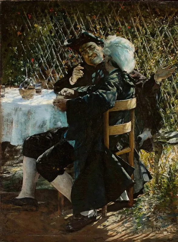 Priest In Conversation With A Man In A Frock Coat Wall Art by Aleksander Gierymski - High-Resolution Digital Print