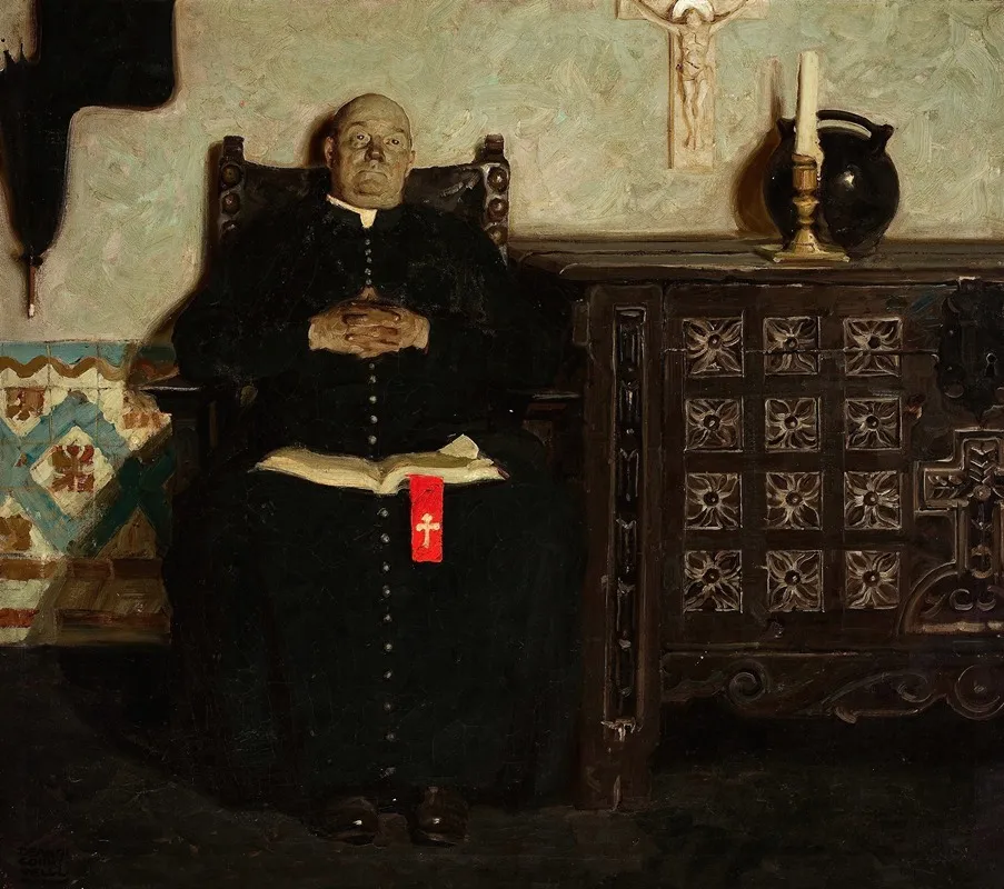 Priest Spanish City Wall Art by Dean Cornwell - High-Resolution Digital Print