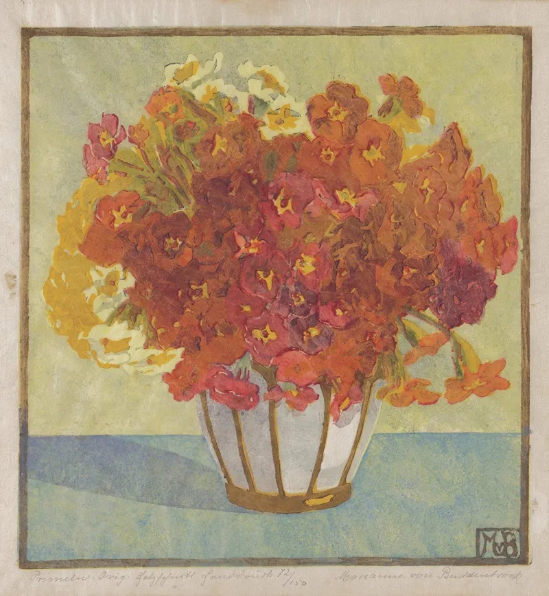 Primroses Primeln Wall Art by Margaret Jordan Patterson - High-Resolution Digital Print