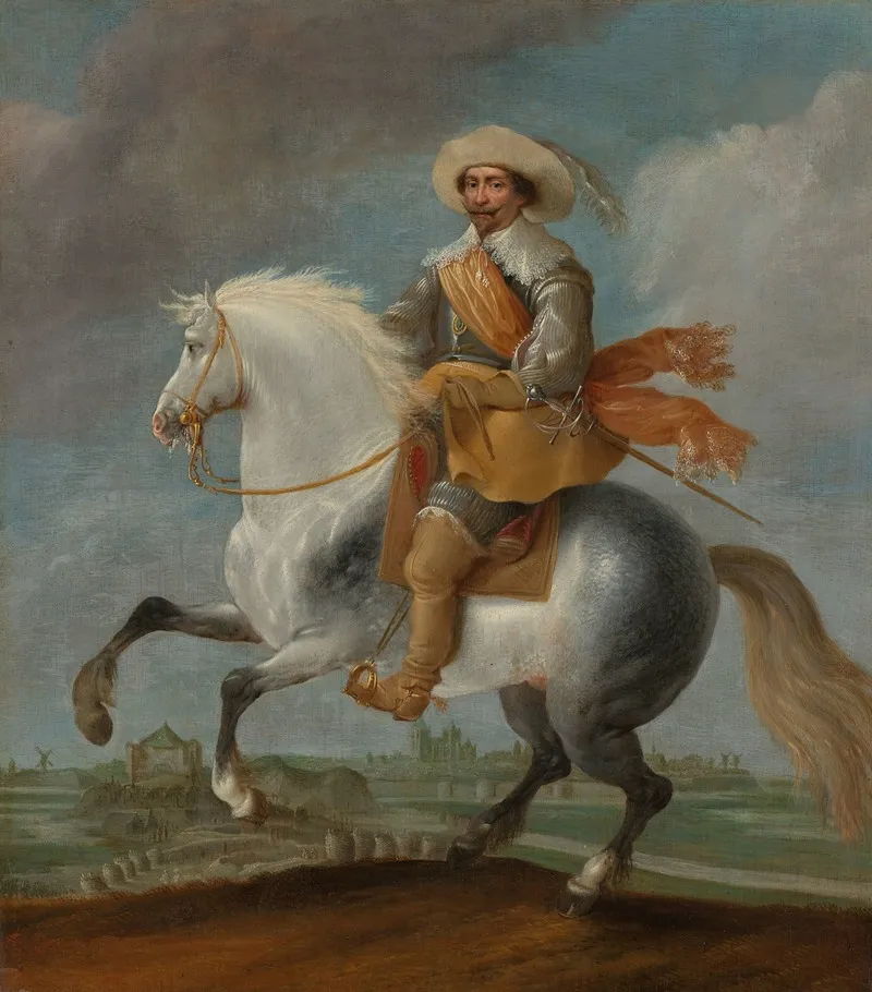 Prince Frederik Hendrik On Horseback Outside The Fortifications Of S Hertogenbosch 1629