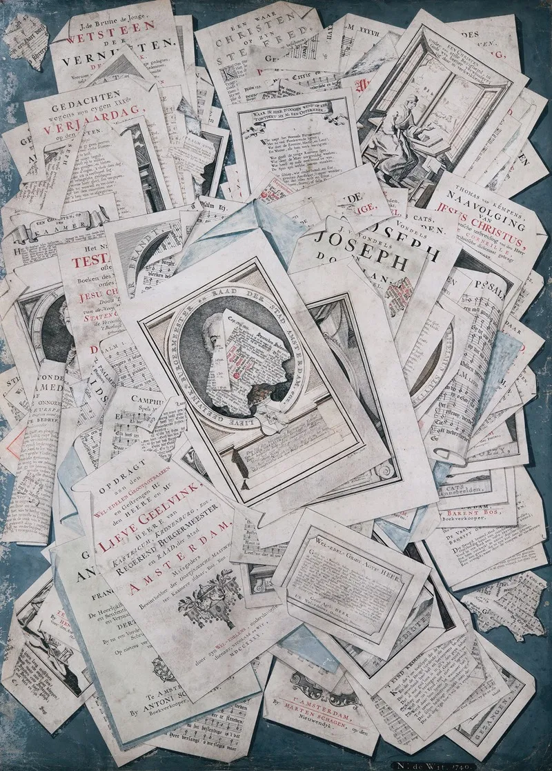 Printed Pages Trompe Loeil by Nicolaas de Wit - High-Resolution Digital Print