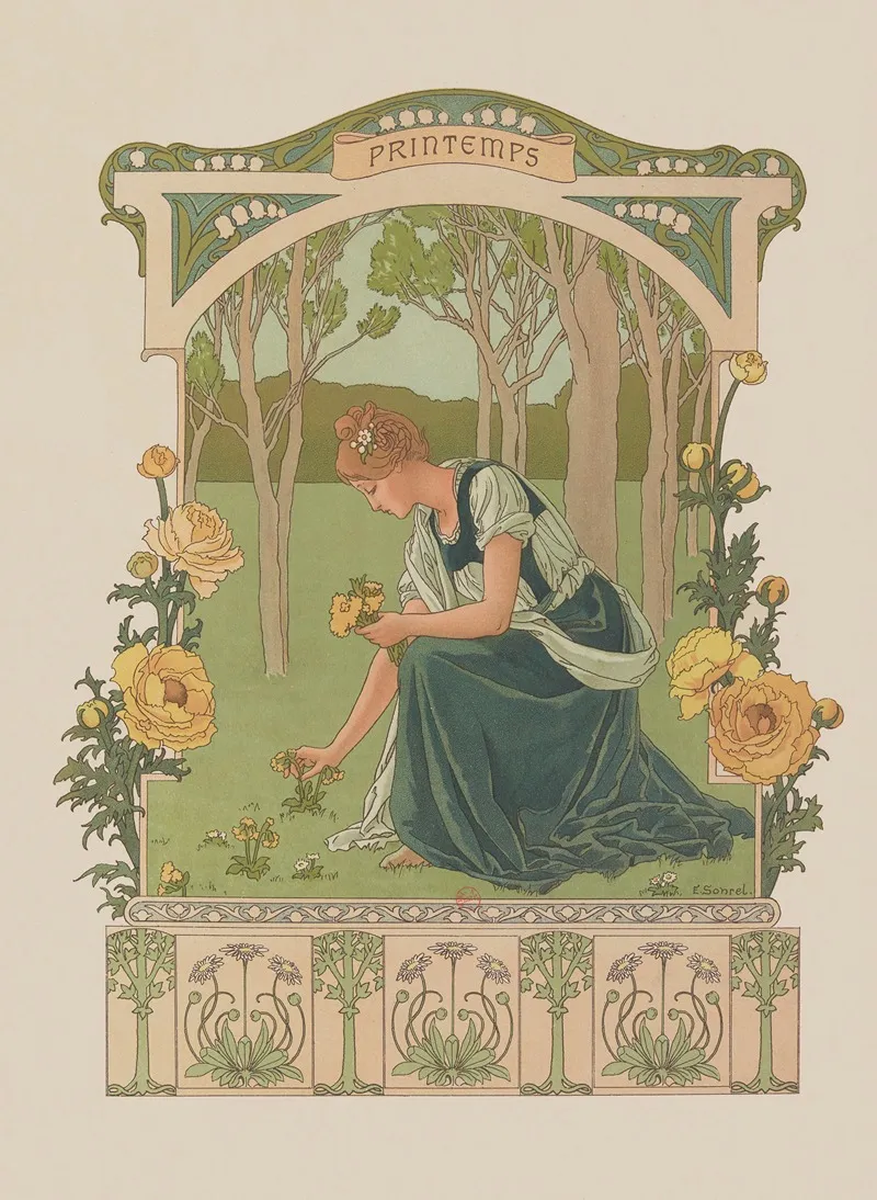 Printemps Spring by Elisabeth Sonrel - High-Resolution Digital Print