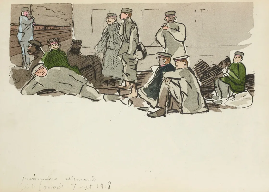 Prisonniers Allemands Gare De Pontoise 7 Septembre 1918 Wall Art by Paul Goute - High-Resolution Digital Print