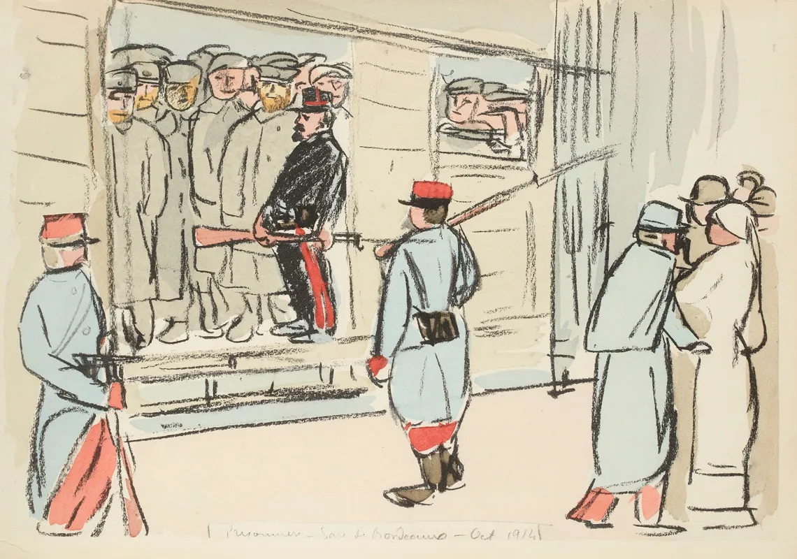 Prisonniers Gare De Bordeaux Octobre 1914 Wall Art by Paul Goute - High-Resolution Digital Print