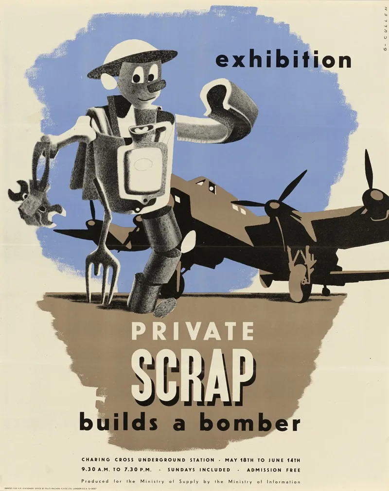 Private Scrap Builds A Bomber Wall Art by G. Cullen - High-Resolution Digital Print