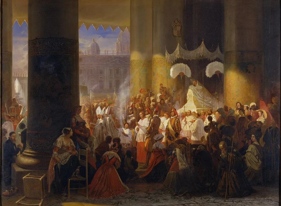 Procession At The Feast Of Corpus Christi In Rome 2 Wall Art by Egron Lundgren - High-Resolution Digital Print