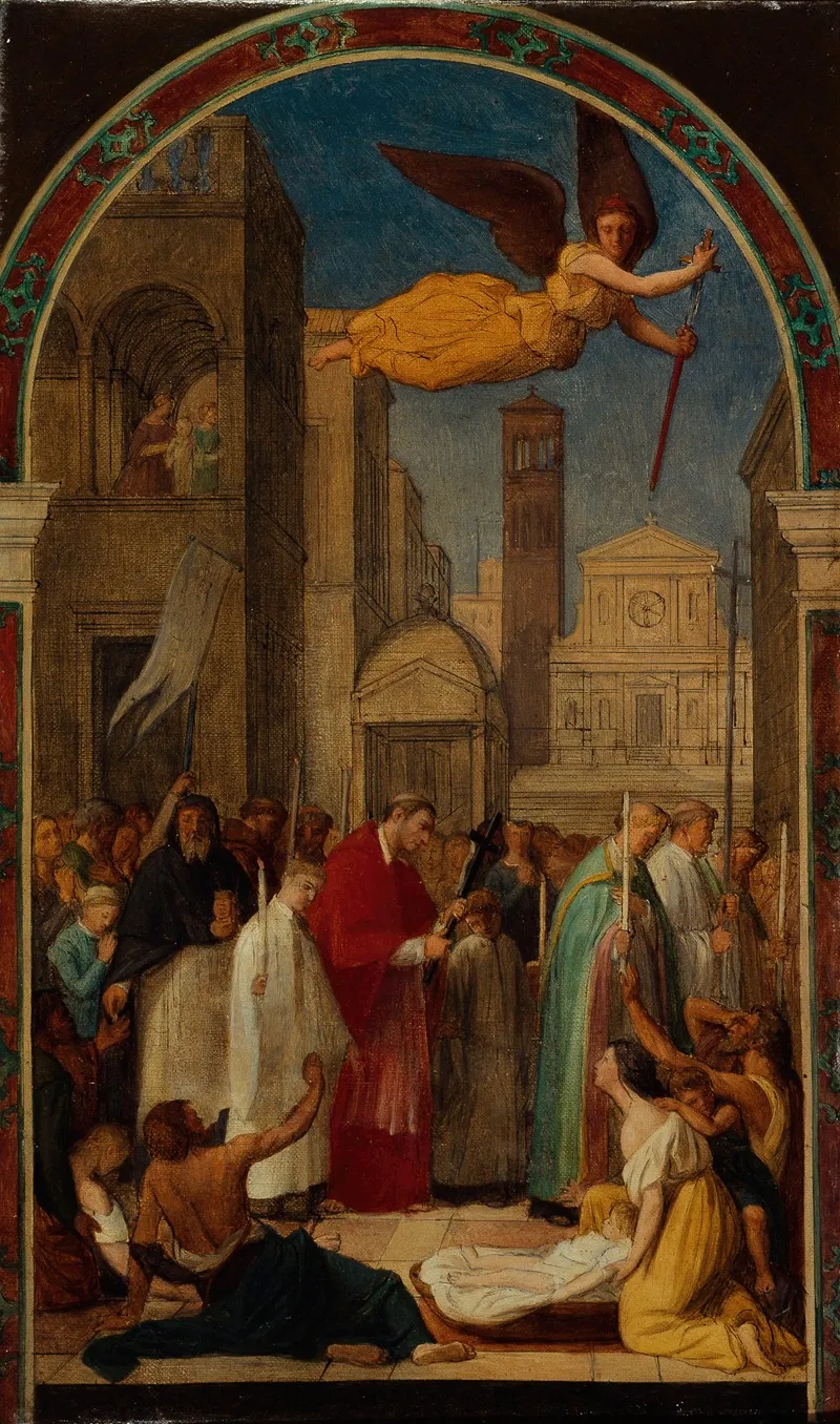 Procession De Saint Charles Borromee Pendant La Peste De Milan Wall Art by Pierre-Auguste Pichon - High-Resolution Digital Print