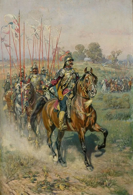 Procession Of Hussars Wall Art by Wacław Pawliszak - High-Resolution Digital Print