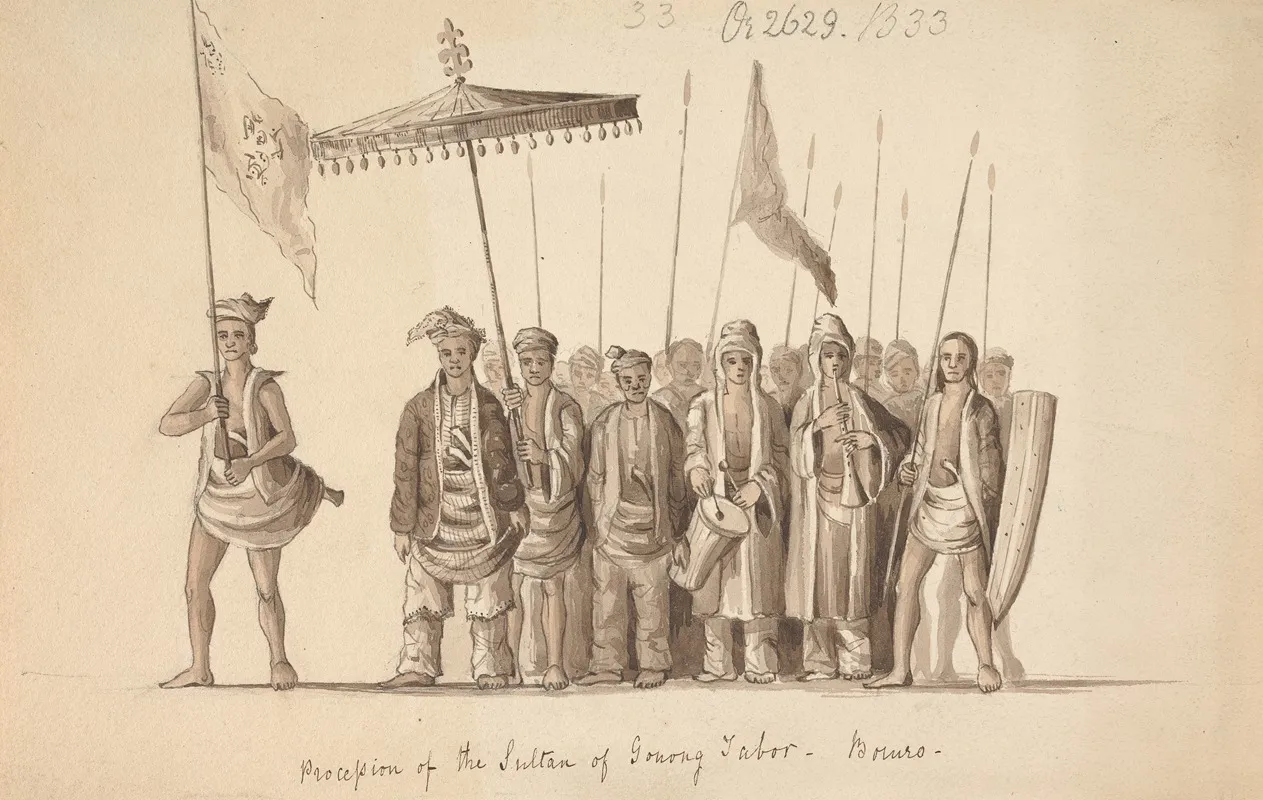 Procession Of The Sultan Of Gonong Tabor Borneo