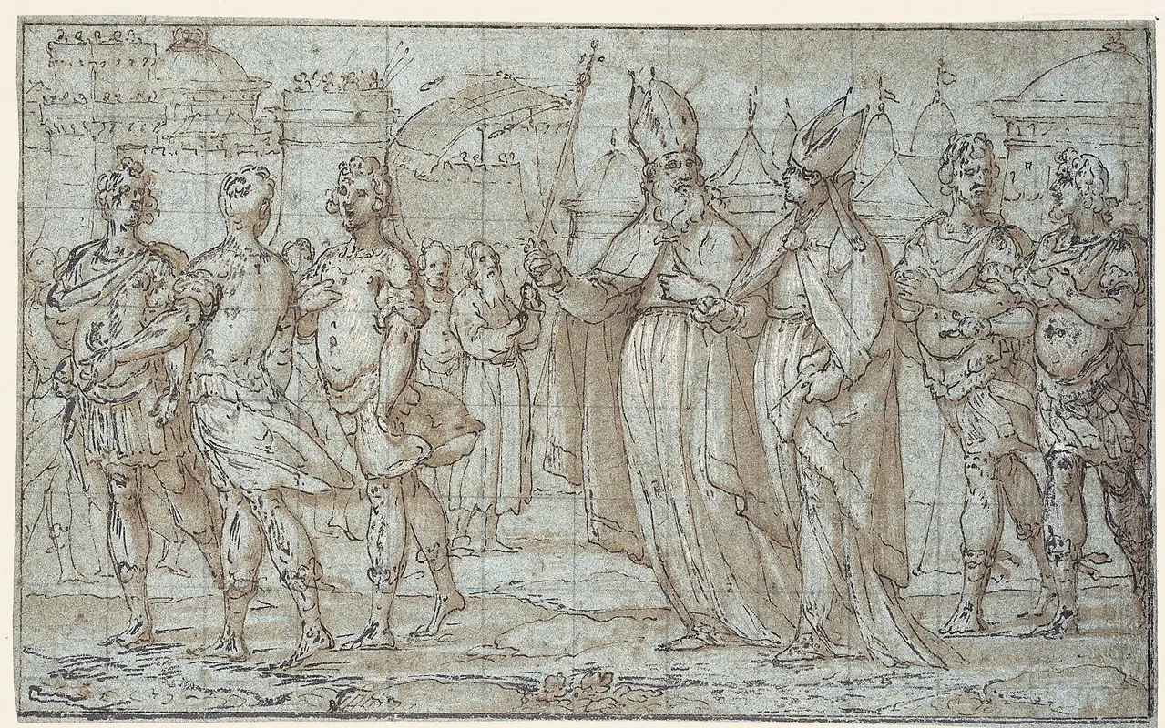 Procession To The Mount Of Olives Wall Art by Bernardo Castello - High-Resolution Digital Print