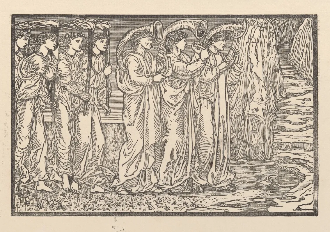 Procession To The Rock I Wall Art by Sir Edward Coley Burne-Jones - High-Resolution Digital Print