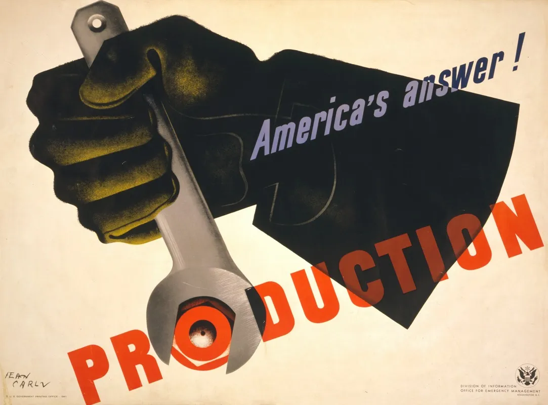 Production Americas Answer Wall Art by Jean Carlu - High-Resolution Digital Print