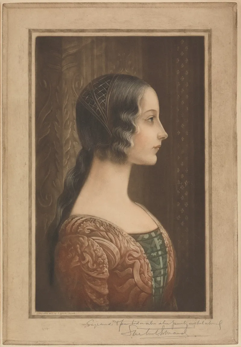 Profile Portrait Of A Renaissance Maiden Wall Art by Samuel Arlent Edwards - High-Resolution Digital Print