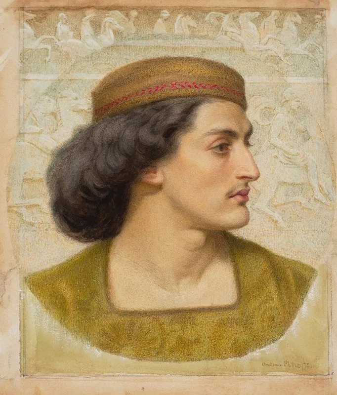 Profile Portrait Of A Young Man Wall Art by Constance Phillott - High-Resolution Digital Print