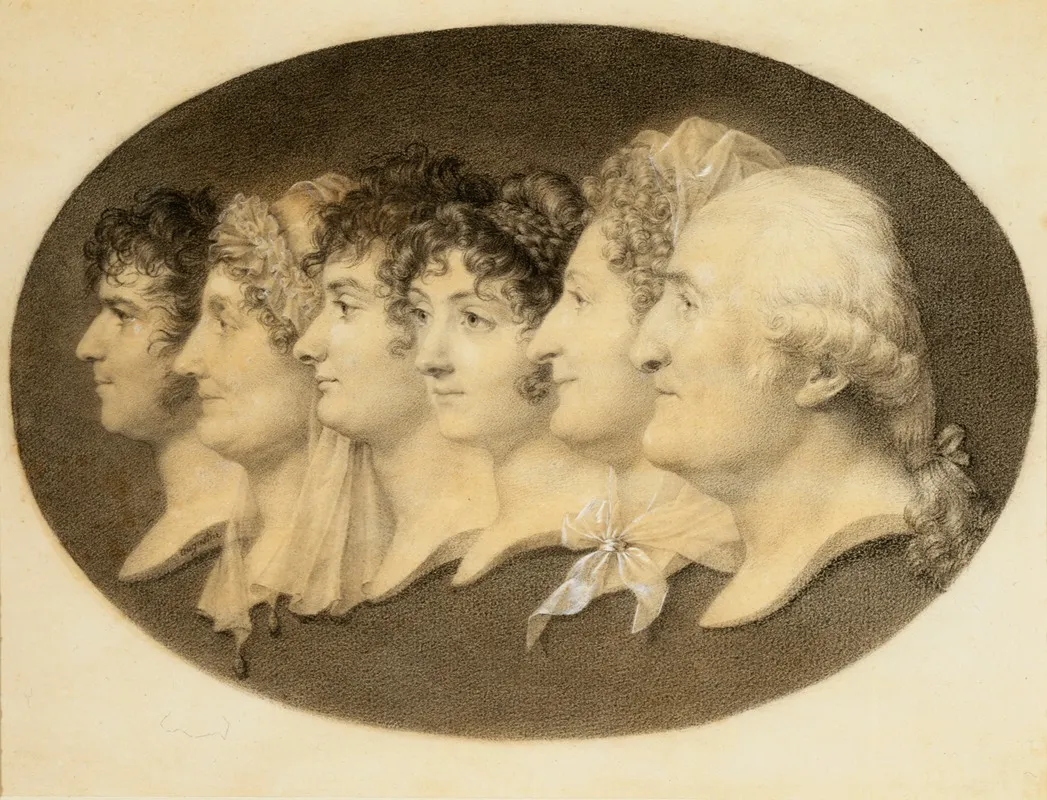 Profile Portrait Of Augustin And His Family Wall Art by Jean-Baptiste-Jacques Augustin - High-Resolution Digital Print