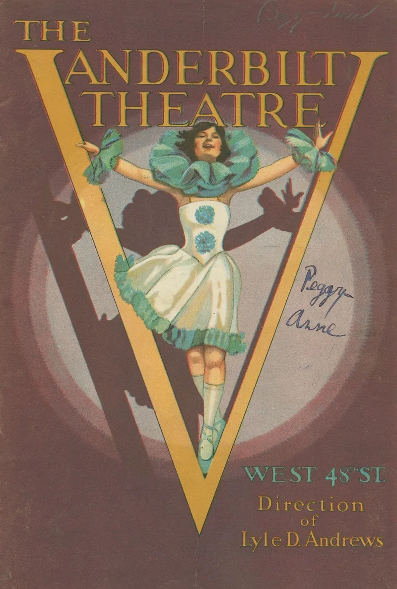 Program For Peggy Ann Dated June 6 1927 At The Vanderbilt Theatre