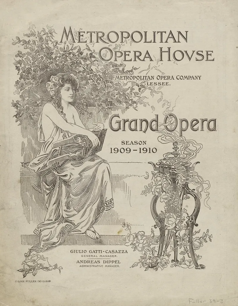 Program From Concert At Metropolitan Opera House New York Wall Art by Anonymous - High-Resolution Digital Print