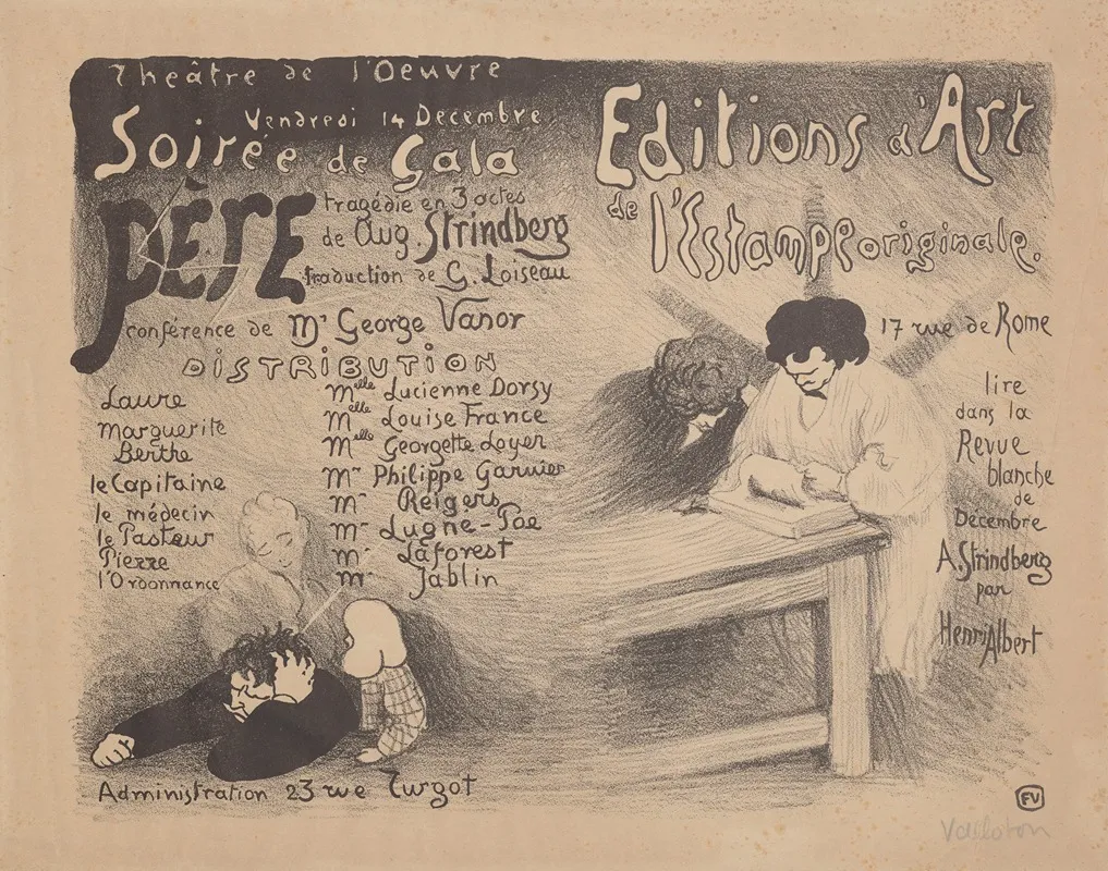 Programme Pour Pere De Strindberg Wall Art by Félix Vallotton - High-Resolution Digital Print