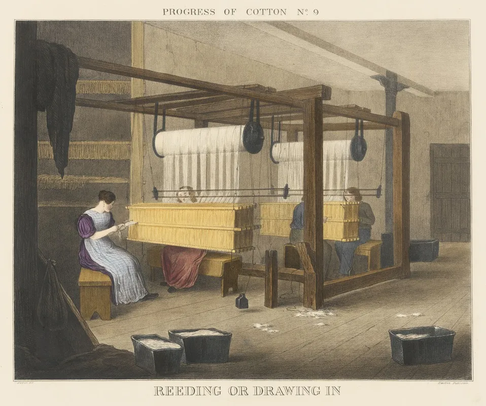 Progress Of Cotton 9 Reeding Or Drawing In Wall Art by James Richard Barfoot - High-Resolution Digital Print