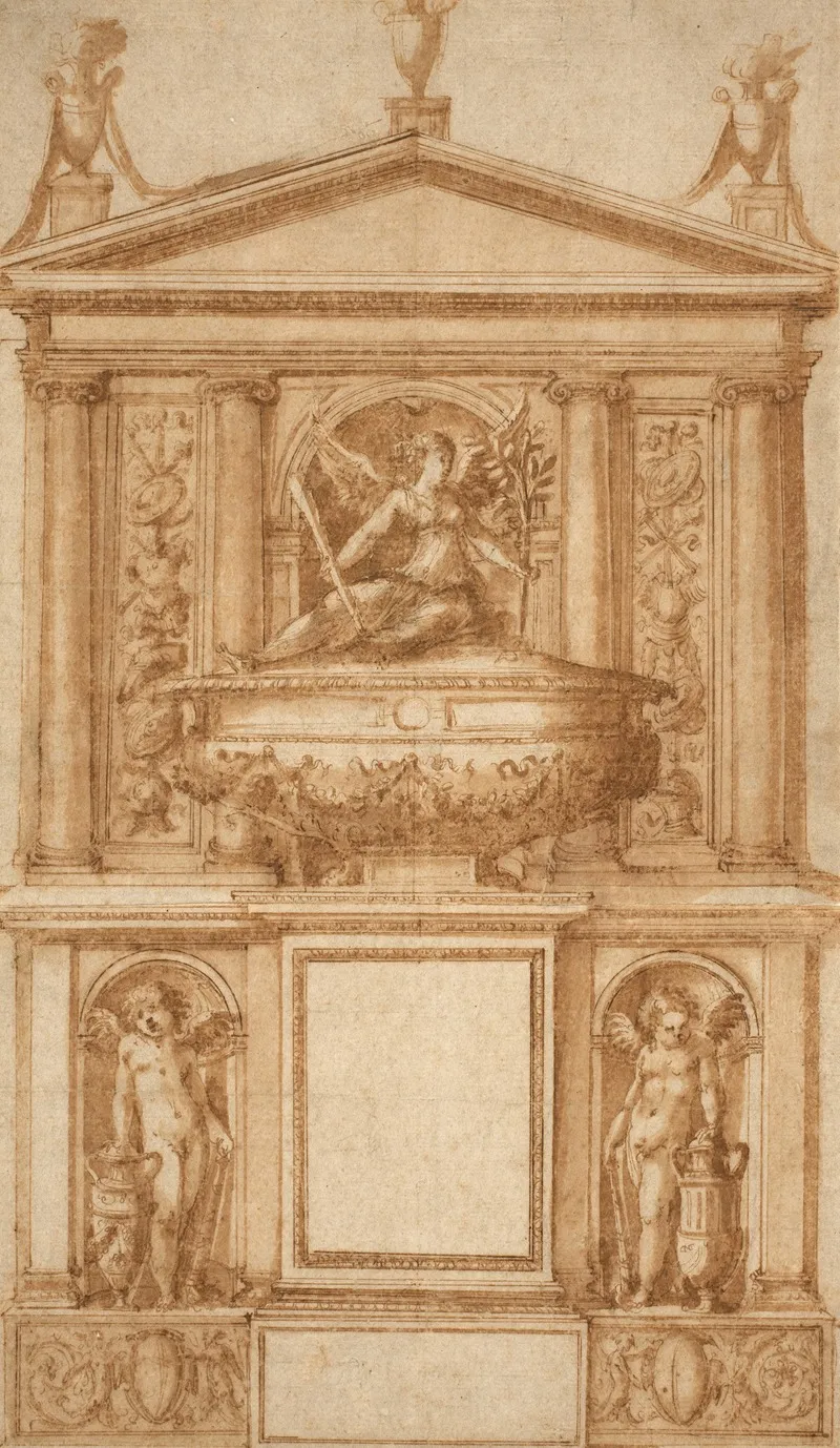 Project For A Double Register Monument Wall Art by Polidoro Caldara - High-Resolution Digital Print