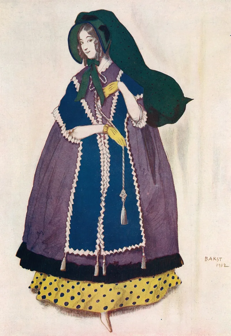 Projet De Costume Execute Par Leon Bakst Pour Le Ballet Les Papillons 2
