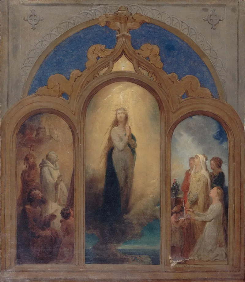 Projet Pour Un Triptyque Wall Art by Ary Scheffer - High-Resolution Digital Print