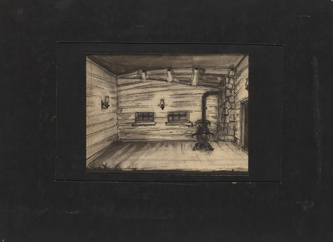Prologue To Glory Sketch No 1 Shadowy Interior Wall Art by Frederick Stover - High-Resolution Digital Print