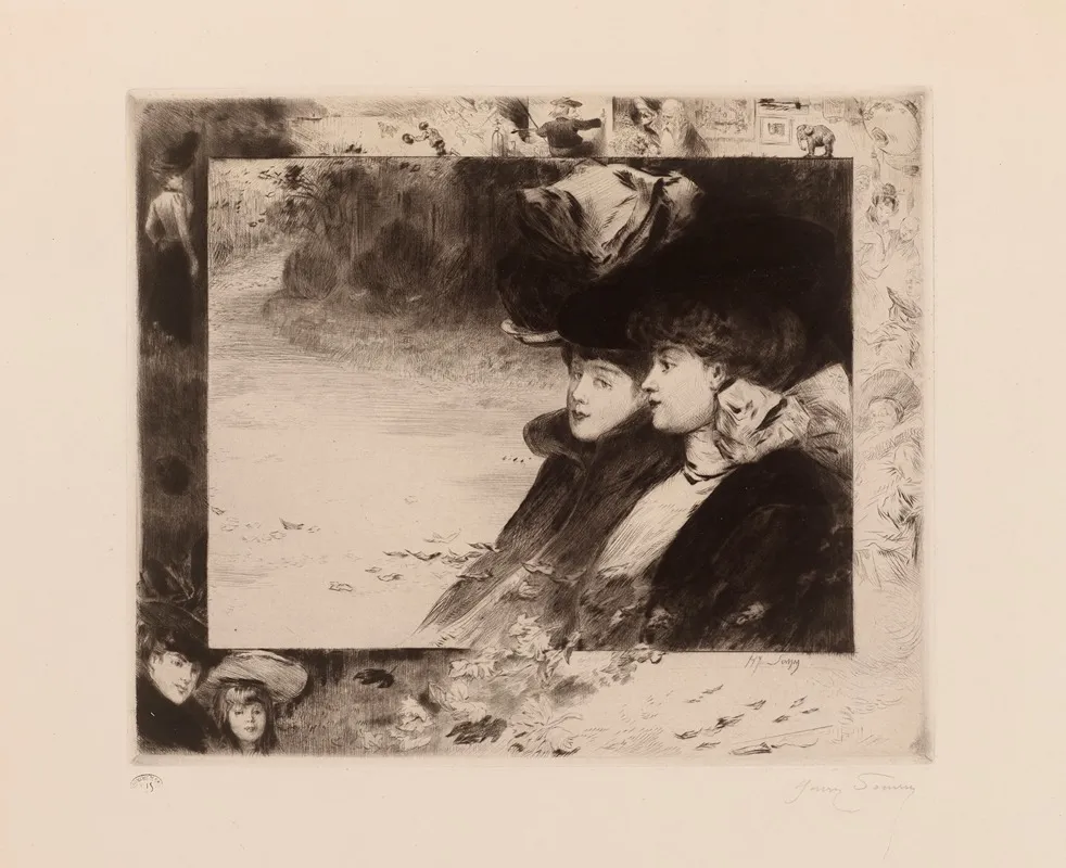 Promenade Au Parc Avec Marges Symphoniques Wall Art by Henri Somm - High-Resolution Digital Print