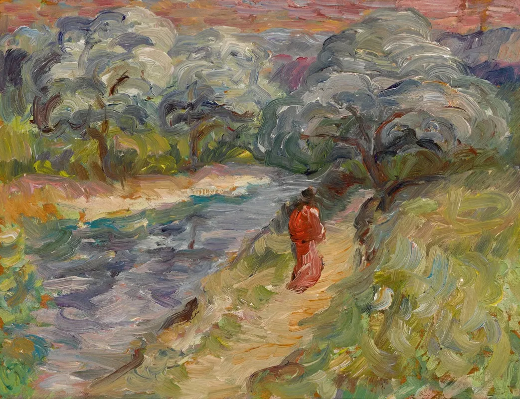 Promenade Solitaire Pres Dune Riviere Wall Art by Nicolas Tarkhoff - High-Resolution Digital Print