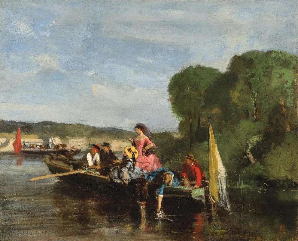 Promenade Sur La Seine Wall Art by François Louis-David Bocion - High-Resolution Digital Print