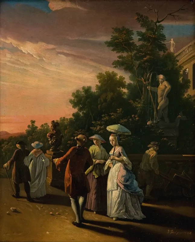 Promenading In A Park Wall Art by Jens Juel - High-Resolution Digital Print