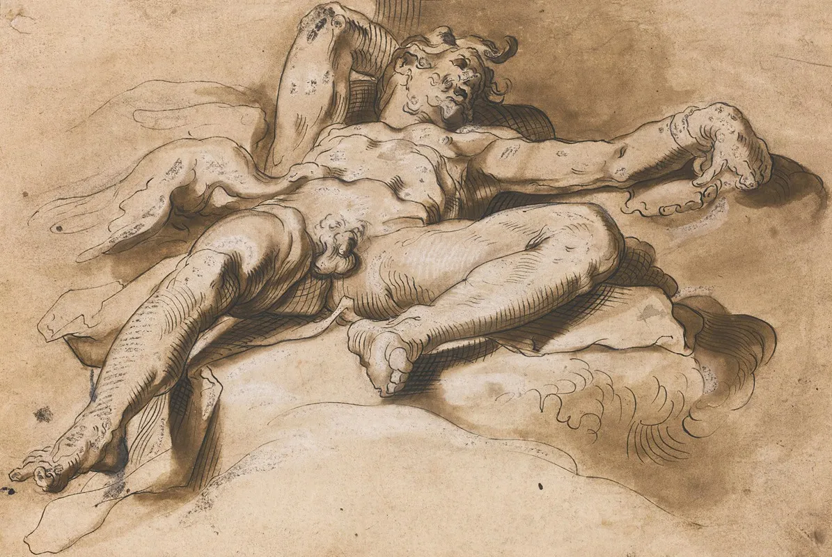 Prometheus Chained The Griffon Vulture Tearing At His Liver Wall Art by Abraham Bloemaert - High-Resolution Digital Print