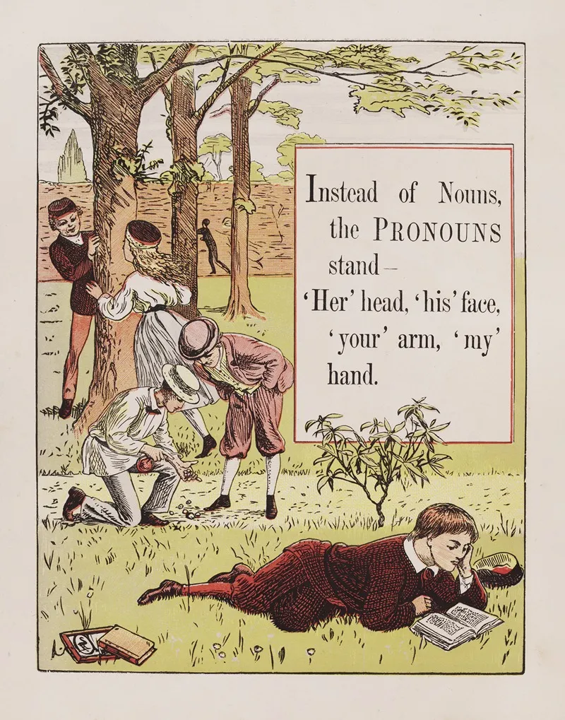 Pronouns Wall Art by Walter Crane - High-Resolution Digital Print