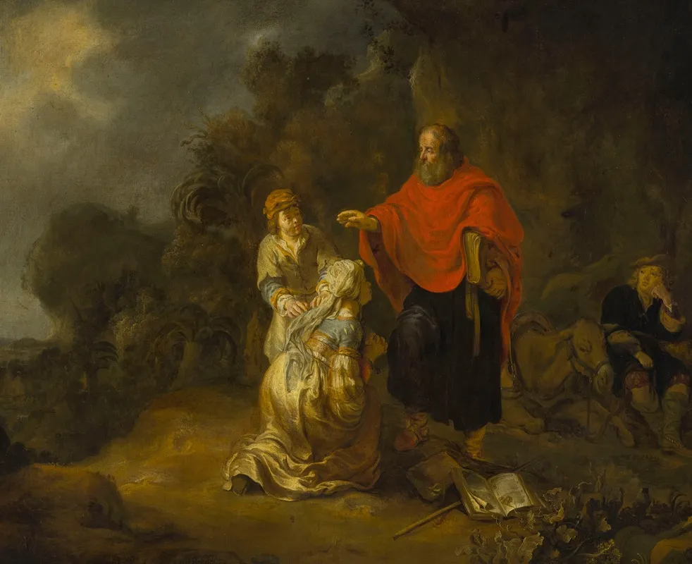 Prophet Elisha And The Shunammite Woman On Mt Carmel Wall Art by Gerbrand van den Eeckhout - High-Resolution Digital Print