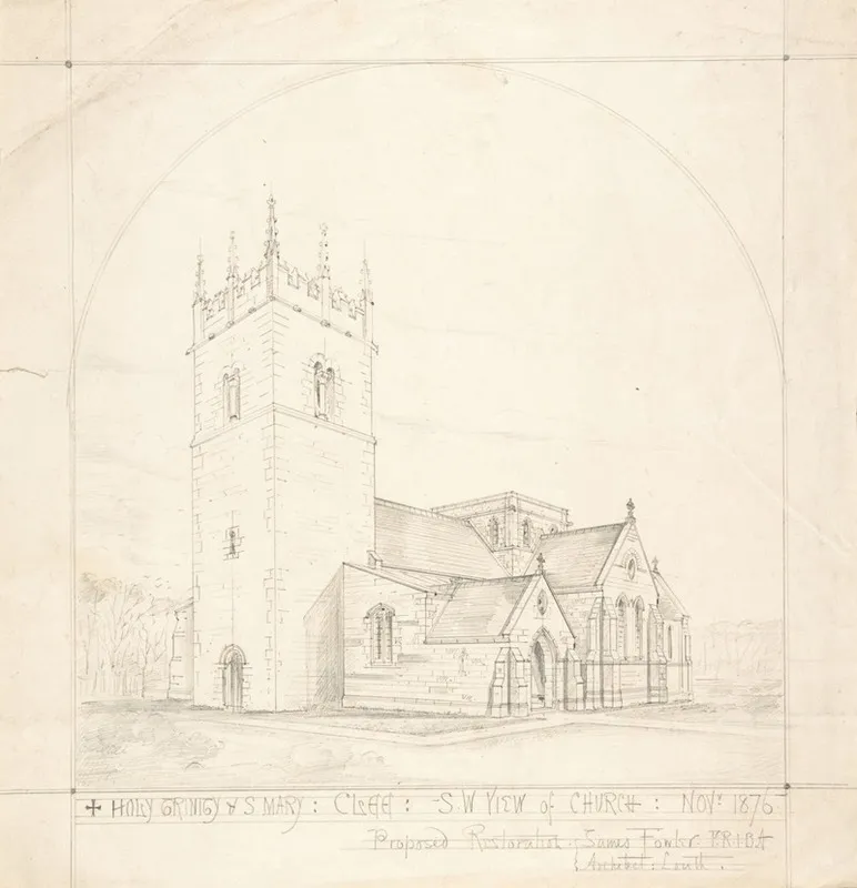 Proposed Restoration Of The Church Of The Holy Trinity And St Mary Old Clee Lincolnshire Wall Art by James Fowler - High-Resolution Digital Print
