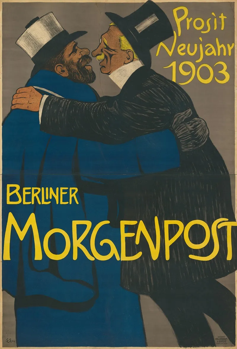 Prosit Neujahr 1903 Berliner Morgenpost Wall Art by Edmund Edel - High-Resolution Digital Print