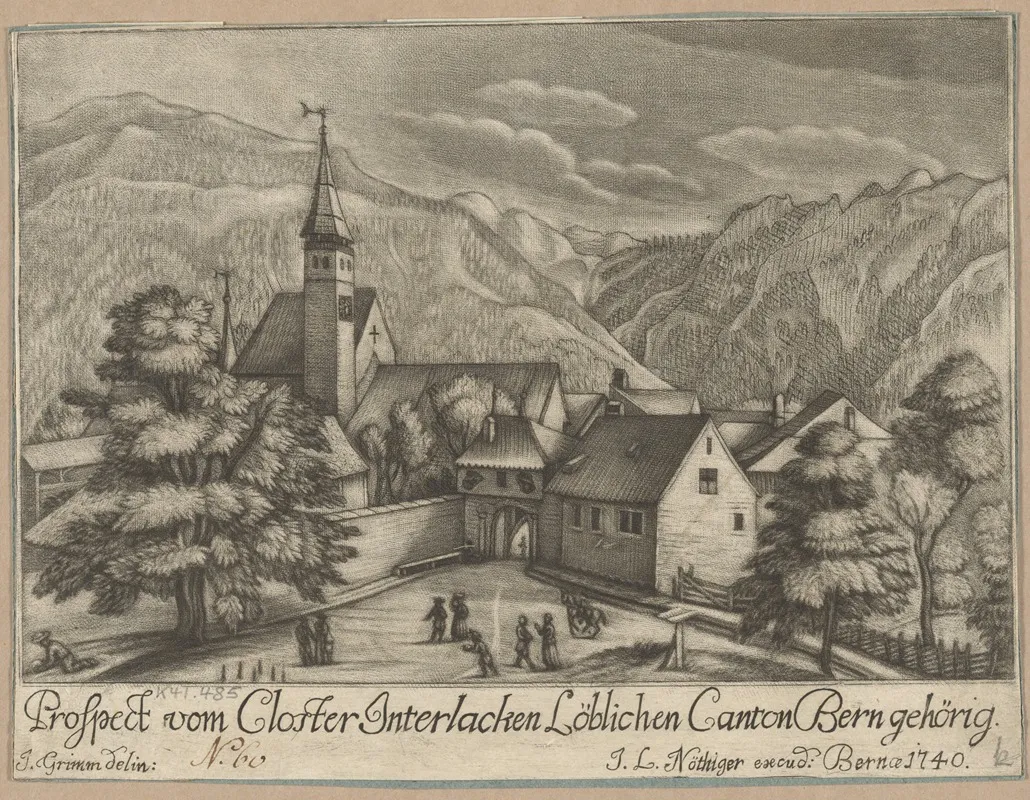 Prospect Vom Closter Interlacken Loblichen Canton Bern Gehorig Wall Art by Johann Grimm - High-Resolution Digital Print