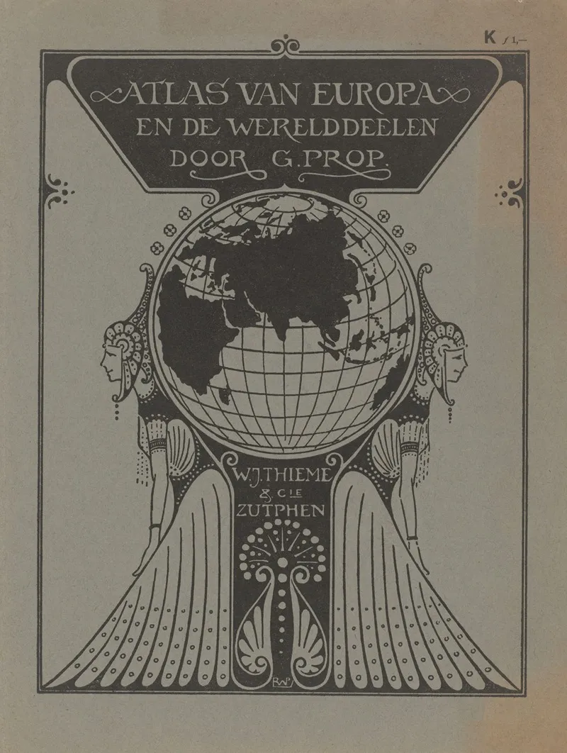 Prospectus Van De Atlas Van Europa En De Werelddeelen Van Uitgeverij W J Thieme Cie Te Zutphen Wall Art by Reinier Willem Petrus de Vries - High-Resolution Digital Print