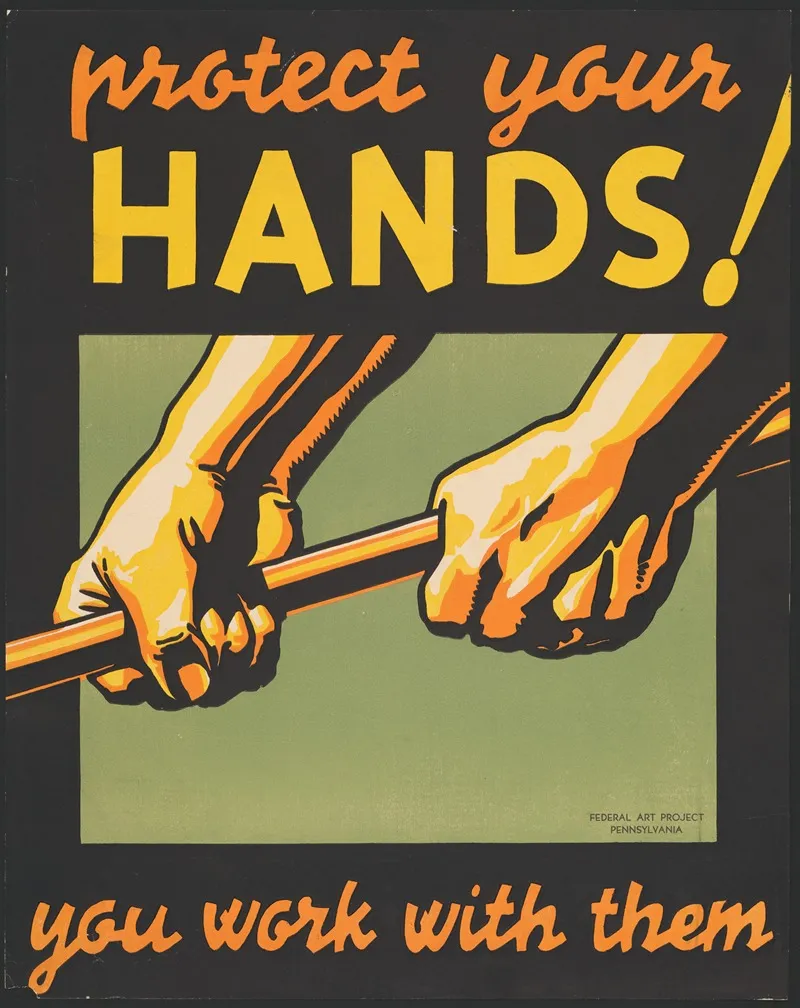 Protect Your Hands You Work With Them Wall Art by Robert Muchley - High-Resolution Digital Print