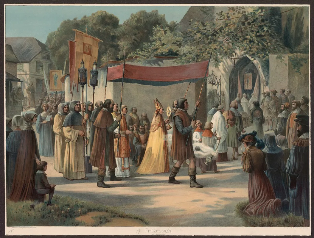 Prozession Xv Jahrhundert Wall Art by Adolf Lehmann - High-Resolution Digital Print