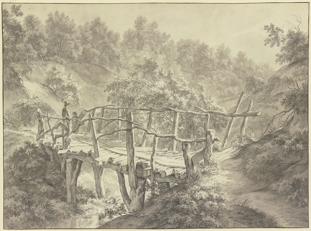 Prugelbrucke Uber Einem Waldbach
