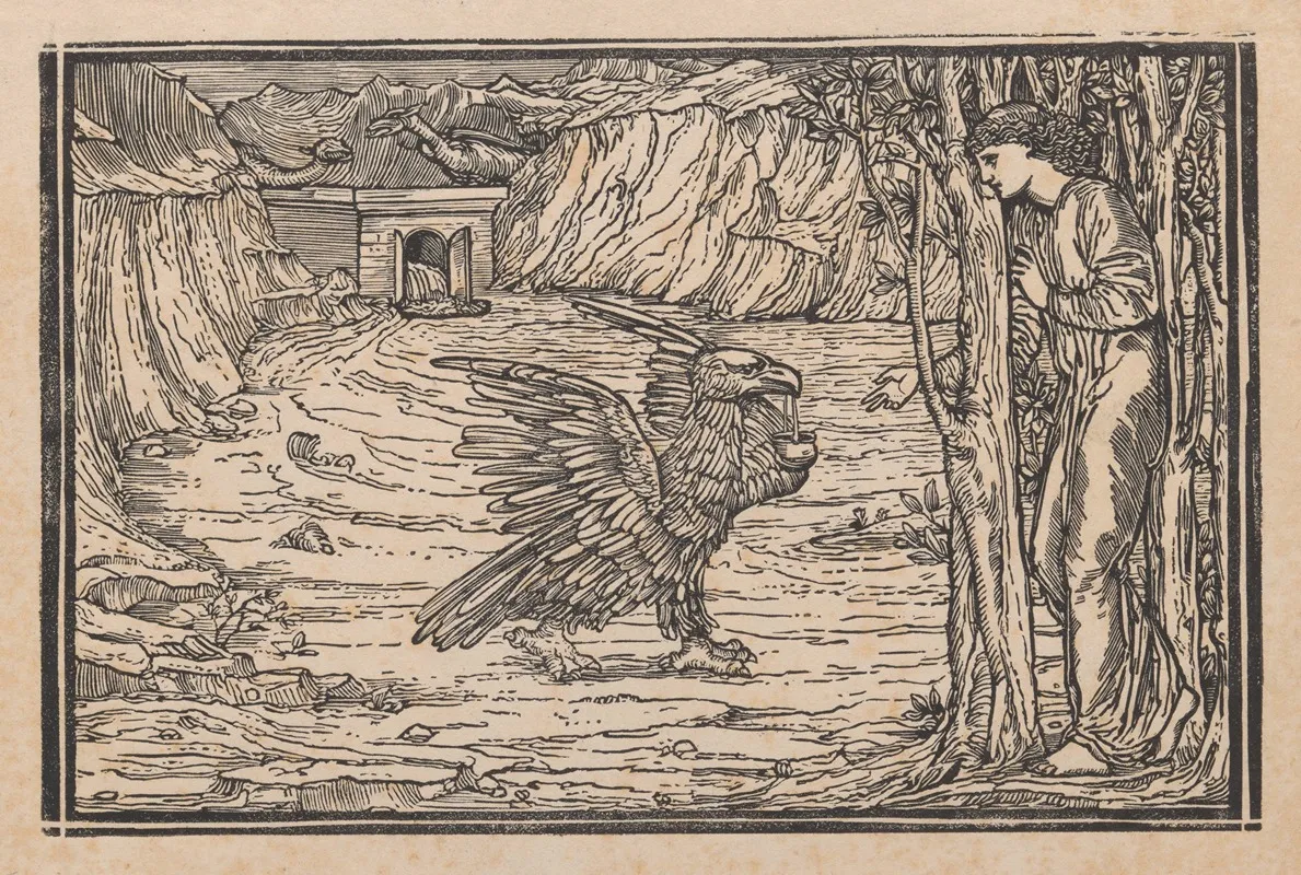Psyche Helped By Joves Eagle Wall Art by Sir Edward Coley Burne-Jones - High-Resolution Digital Print