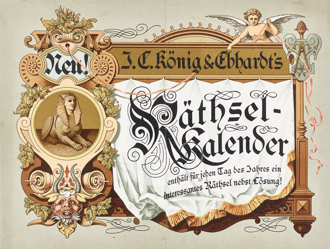 Publicity For The Riddle Calendar Of The Printer J C Konig Ebhardt by J. C. König &amp; Ebhardt    - High-Resolution Digital Print