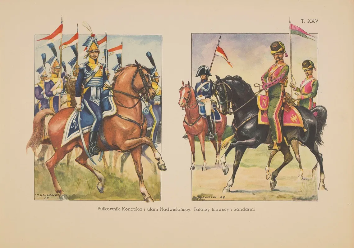 Pulkownik‎ ‎konopka‎ ‎i‎ ‎ulani‎ ‎nadwislanscy ‎ ‎taiarzy‎ ‎litewscy‎ ‎i‎ Wall Art by Stanisław Haykowski - High-Resolution Digital Print