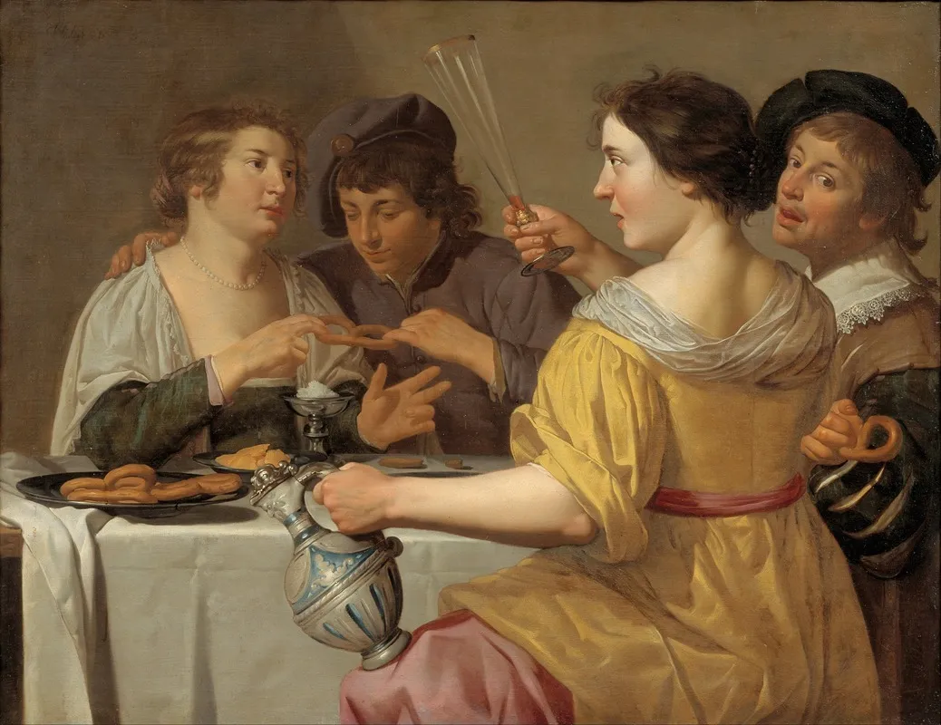Pulling Of The Pretzel Wall Art by Jan Van Bijlert - High-Resolution Digital Print