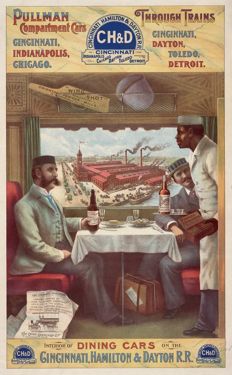 Pullman Compartment Cars Through Trains Interior Of Dining Cars On The Cincinnati Hamilton Dayton R R