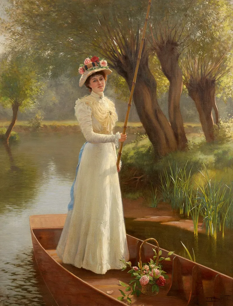 Punting On The Thames 3 Wall Art by Frank Percy Wild - High-Resolution Digital Print