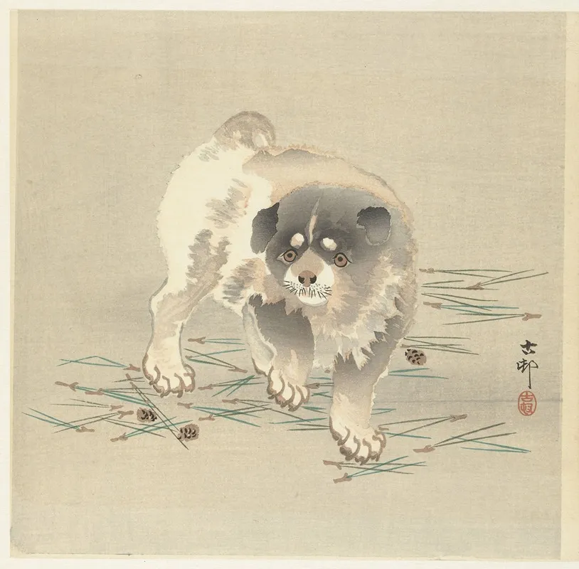 Puppy Wall Art by Ohara Koson - High-Resolution Digital Print