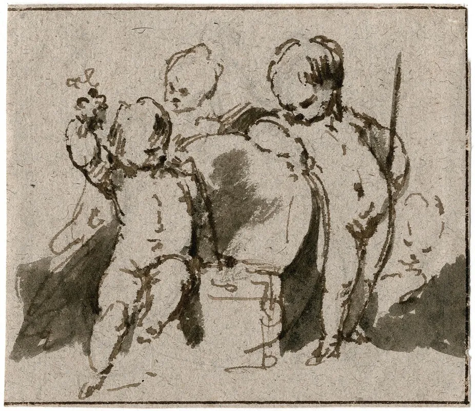 Putti Bij Een Wijnkuip